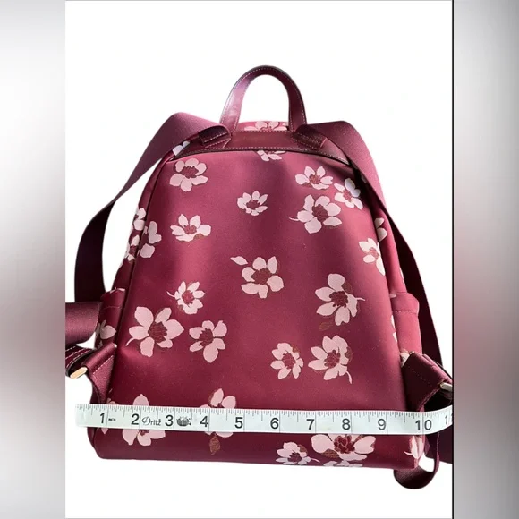 KATE SPADE CHELSEA NYLON DEEP BERRY BURGUNDY FLORAL MEDIUM  display picture 3